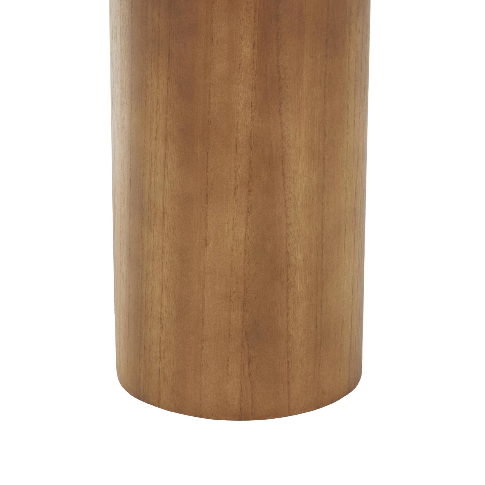 23" Brown Pedestal Side End Accent Table with Rounded Square Top